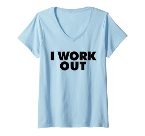 Damen I Work Out T-Shirt mit V-Ausschnitt von I Work Out