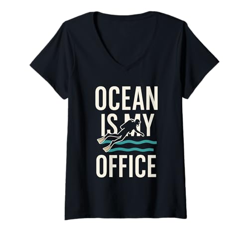 Damen Tauchlehrer Dive Crew Pride Teach Underwater Since T-Shirt mit V-Ausschnitt Damen Tauchlehrer Dive Crew Pride Teach Underwater Since T-Shirt mit V-Ausschnitt von I Yell Underwater Gift Proud Diving Instructor