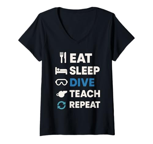 Damen Tauchlehrer Dive Crew Pride Teach Underwater Since T-Shirt mit V-Ausschnitt Damen Tauchlehrer Dive Crew Pride Teach Underwater Since T-Shirt mit V-Ausschnitt von I Yell Underwater Gift Proud Diving Instructor