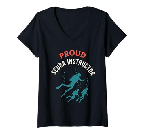Damen Tauchlehrer Dive Crew Pride Teach Underwater Since T-Shirt mit V-Ausschnitt Damen Tauchlehrer Dive Crew Pride Teach Underwater Since T-Shirt mit V-Ausschnitt von I Yell Underwater Gift Proud Diving Instructor
