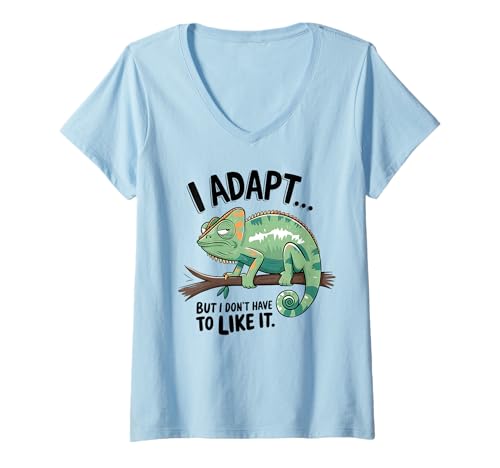 Damen I adapt but i don't have to like it T-Shirt mit V-Ausschnitt Damen I adapt but i don't have to like it T-Shirt mit V-Ausschnitt von I adapt but i don't have to like it apparel