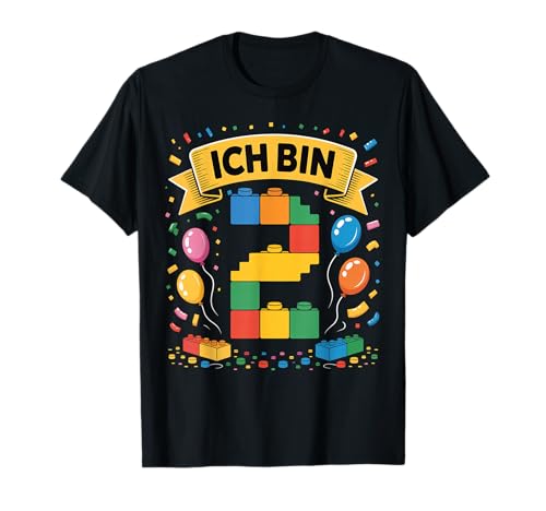 Kinder Bausteine Geburtstag Junge Mädchen 2 Jahre alt T-Shirt von I am 2 Building Blocks