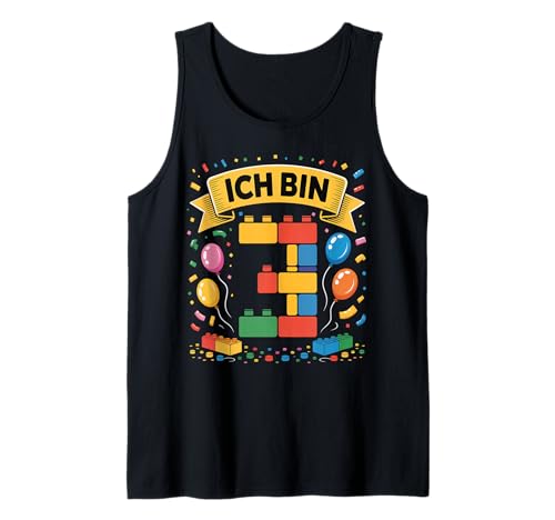 Kinder Bausteine Geburtstag Junge Mädchen 3 Jahre alt Tank Top von I am 3 Building Blocks