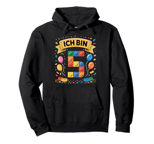Kinder Bausteine Geburtstag Junge Mädchen 5 Jahre alt Pullover Hoodie von I am 5 Building Blocks
