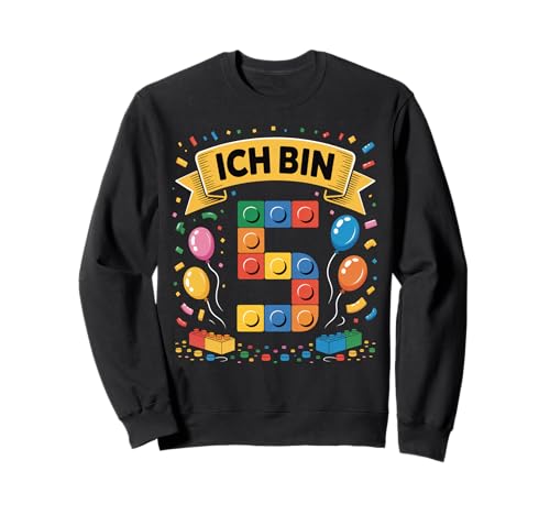 Kinder Bausteine Geburtstag Junge Mädchen 5 Jahre alt Sweatshirt von I am 5 Building Blocks