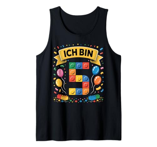 Kinder Bausteine Geburtstag Junge Mädchen 5 Jahre alt Tank Top von I am 5 Building Blocks