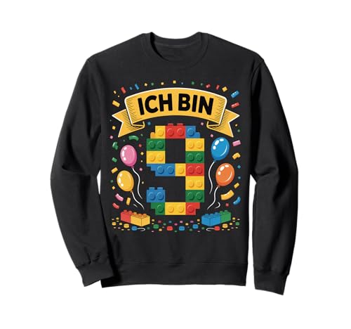 Kinder Bausteine Geburtstag Junge Mädchen 9 Jahre alt Sweatshirt von I am 9 Building Blocks