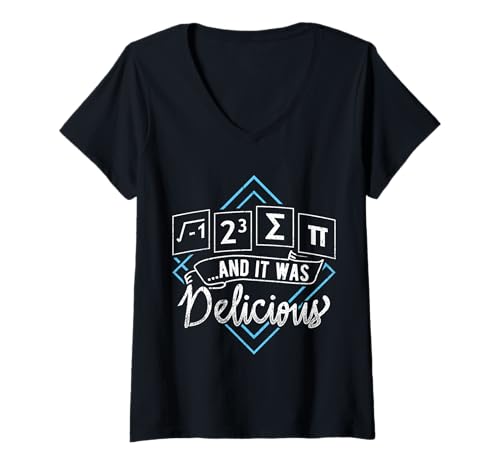 Damen Ich Habe Sum Pi gegessen - Mathematikliebhaber T-Shirt mit V-Ausschnitt von I ate sum pi