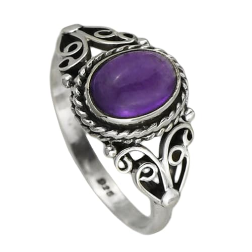 I-be, Amethyst lila Edelstein Ring, 925 Sterling Silber, 100312/6x8 IS (52) von I-be