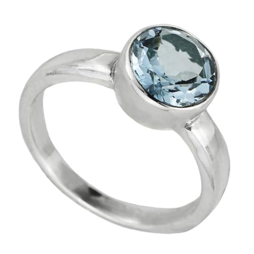 I-be, Blautopas Edelstein Ring facettiert, 925 Silber, im Geschenketui, 107221/11m (58) von I-be