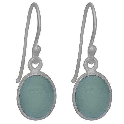 I-be, Calcit Edelstein Ohrringe hellblau oval, 925 Silber, Länge: 3 cm, im Geschenketui, 391112 k S von I-be