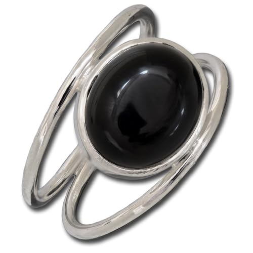 I-be, Onyx Edelstein Ring oval 925 Sterling Silber, 104412-2B/10x12 (56) von I-be