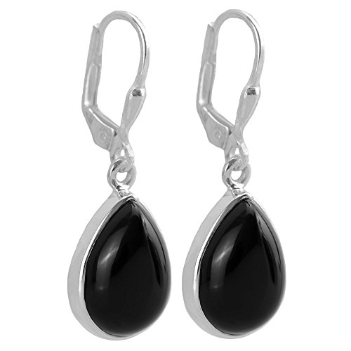 I-be, Onyx schwarz Edelstein Ohrringe Tropfen, 925 Silber, Länge: 3 cm, im Geschenketui, 394414 k KB von I-be