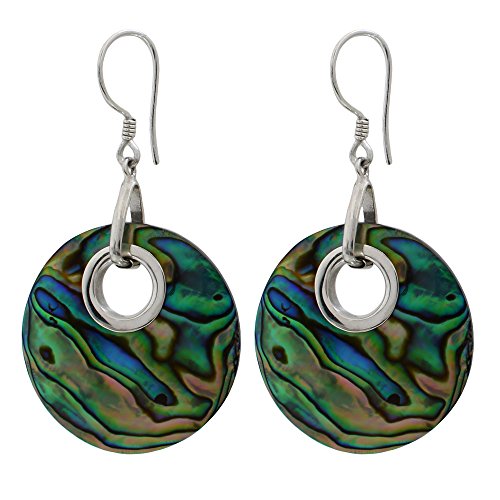 I-be, Paua Muschel Abalone Ohrringe rund,925 Silber, 398201 von I-be