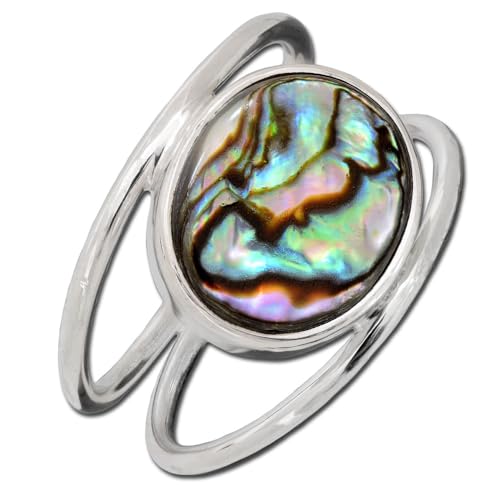 I-be, Paua Muschel Abalone Ring, 925 Silber, 1082-2B/10x12 (56) von I-be