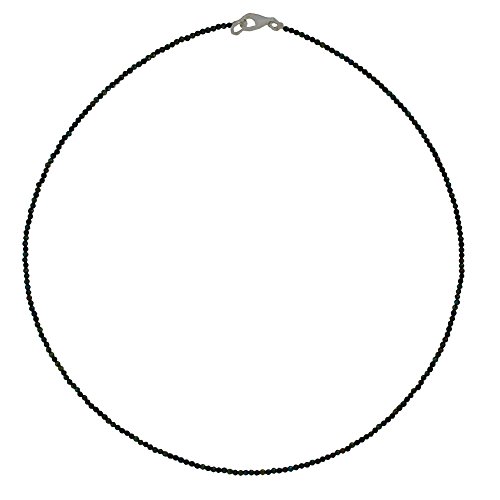 I-be, Schwarzes Spinell Collier/Kette Rainbow Ø 2 mm, 925 Sterling Silber Karabinerverschluss, Länge 42 cm im Geschenketui 446602/gr/42 von I-be