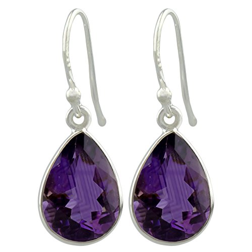 I-be,Amethyst facettiert 8x12 mm Edelstein Ohrringe Tropfen 925 Silber,Gesamtlänge 2,9 cm, im Geschenketui, 390324 k S von I-be