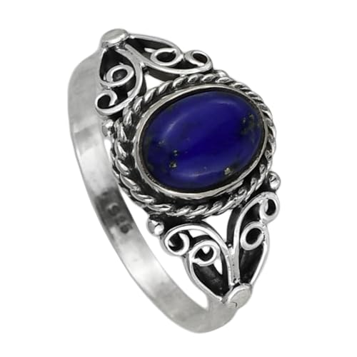 I-be,Lapis Lazuli Edelstein Ring oval, 925 Silber, im Geschenketui, 102912/6x8 IS (54) von I-be