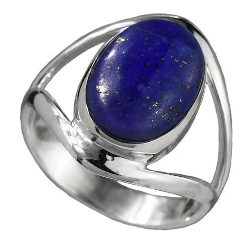 I-be,Lapis Lazuli Edelstein Ring oval, 925 Silber, im Geschenketui, 102912-2B/10x14 (54) von I-be