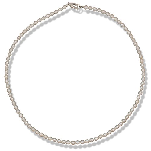 I-be,Süsswasserperlen Collier/Kette Ø 4 mm, 925 Sterling Silber Karabinerverschluss, Länge 42 cm im Geschenketui 446804/550SUZ/42 von I-be