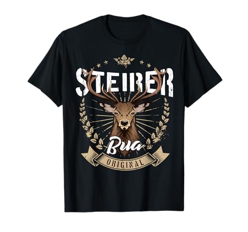 Steirer Bua Steiermark Hirsch Steirerbua Steirabua Herren T-Shirt von I bin a Steirerbua