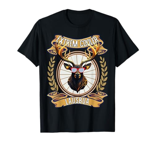 Extrem cooler Lausbua Hirsch Lederhose Kinder Trachten T-Shirt Extrem cooler Lausbua Hirsch Lederhose Kinder Trachten T-Shirt von I bin a bayrischer Lausbua Herren Jungen