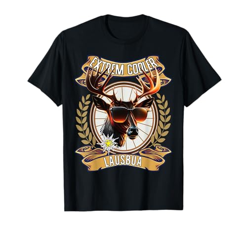 Extrem cooler Lausbua Hirsch Lederhose Kinder Trachten T-Shirt Extrem cooler Lausbua Hirsch Lederhose Kinder Trachten T-Shirt von I bin a bayrischer Lausbua Herren Jungen