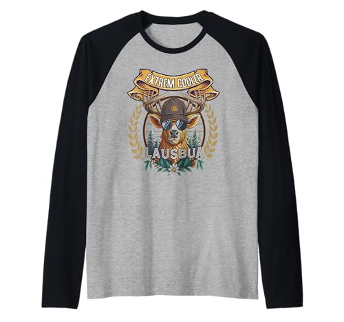 Herren Lausbua Hirsch Lederhose Kinder Trachten Herren Lausbua Raglan von I bin a bayrischer Lausbua Herren Jungen