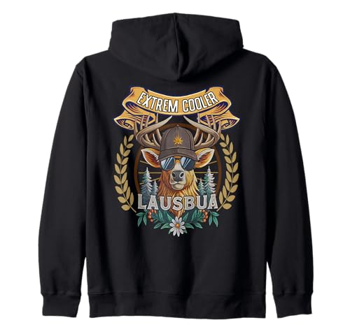 Lausbua Hirsch Lederhose Kinder Trachten Herren Lausbua Kapuzenjacke Lausbua Hirsch Lederhose Kinder Trachten Herren Lausbua Kapuzenjacke von I bin a bayrischer Lausbua Herren Jungen