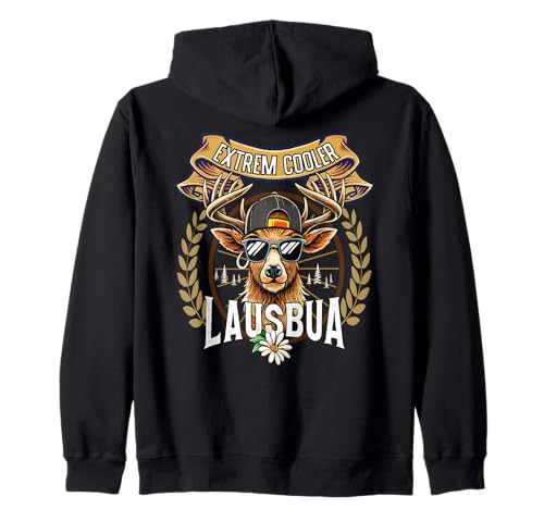 Lausbua Hirsch Lederhose Kinder Trachten Herren Lausbua Kapuzenjacke Lausbua Hirsch Lederhose Kinder Trachten Herren Lausbua Kapuzenjacke von I bin a bayrischer Lausbua Herren Jungen