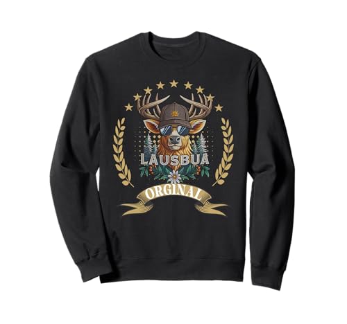 Lausbua Hirsch Lederhose Kinder Trachten Herren Lausbua Sweatshirt Lausbua Hirsch Lederhose Kinder Trachten Herren Lausbua Sweatshirt von I bin a bayrischer Lausbua Herren Jungen