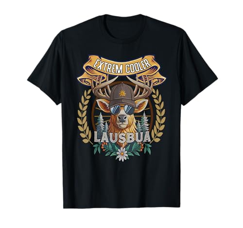 Lausbua Hirsch Lederhose Kinder Trachten Herren Lausbua T-Shirt Lausbua Hirsch Lederhose Kinder Trachten Herren Lausbua T-Shirt von I bin a bayrischer Lausbua Herren Jungen