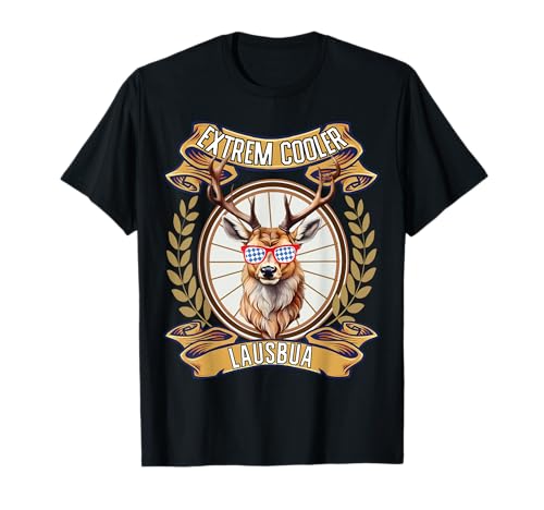 Extrem cooler Lausbua Hirsch Lederhose Kinder Trachten T-Shirt Extrem cooler Lausbua Hirsch Lederhose Kinder Trachten T-Shirt von I bin a bayrischer Lausbua Outfit Herren Jungen