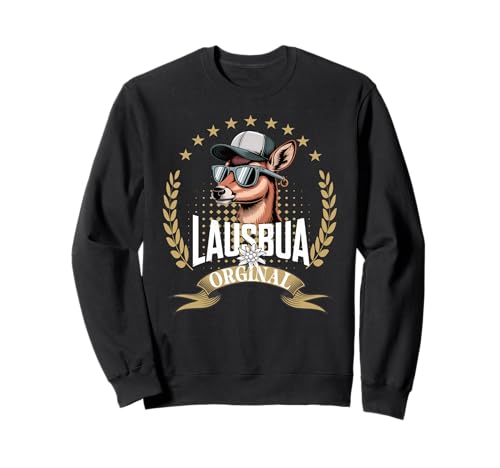 Lausbua Hirsch Lederhose Kinder Trachten Herren Lausbua Sweatshirt von I bin a bayrischer Lausbua