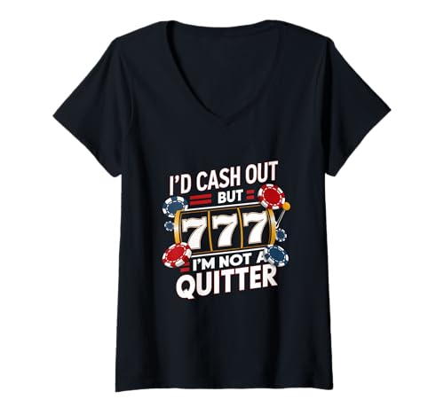 Damen Ich würde Geld auszahlen lassen, aber ich bin kein Fan von Casino-Glücksspielen T-Shirt mit V-Ausschnitt Damen Ich würde Geld auszahlen lassen, aber ich bin kein Fan von Casino-Glücksspielen T-Shirt mit V-Ausschnitt von I'd Cash Out But I'm Not A Quitter Casino 2