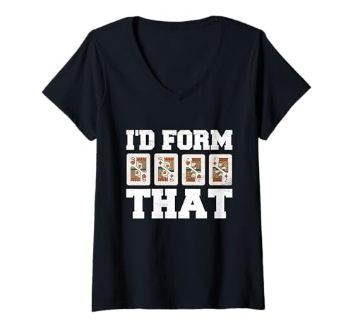 Damen Pinochle Kartenspiel Benoggel Und Binokel Design Spieleabend T-Shirt mit V-Ausschnitt Damen Pinochle Kartenspiel Benoggel Und Binokel Design Spieleabend T-Shirt mit V-Ausschnitt von I'd Form That