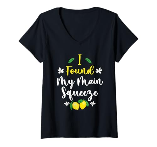 Damen Ich Habe My Main Squeeze gefunden T-Shirt mit V-Ausschnitt Damen Ich Habe My Main Squeeze gefunden T-Shirt mit V-Ausschnitt von I found My main squeeze
