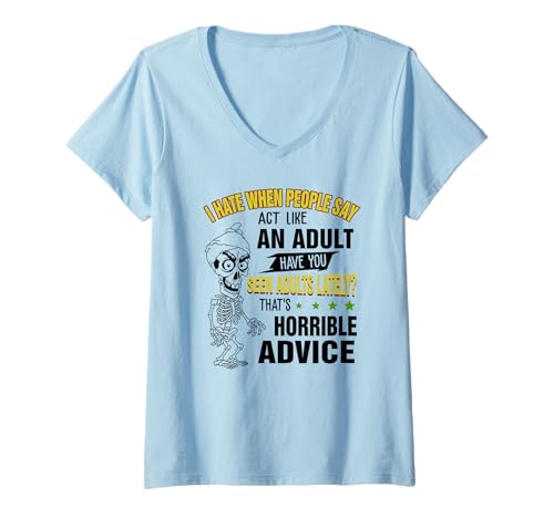 Damen Ich Hasse es, wenn Leute Sagen, benehmt euch wie EIN erwachsenes Skelett T-Shirt mit V-Ausschnitt Damen Ich Hasse es, wenn Leute Sagen, benehmt euch wie EIN erwachsenes Skelett T-Shirt mit V-Ausschnitt von I hate when people say act like an adult Tee