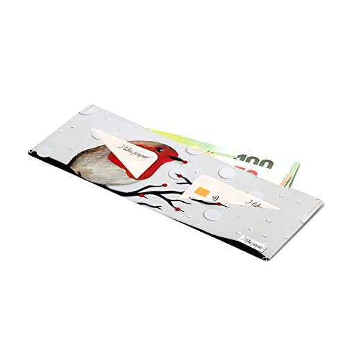 I like paper – ROTKEHLCHEN – Pappwallet/Portemonnaie/Geldbörse aus Tyvek® - ohne Reißverschluss - mit Geldscheinfach und 2 Kreditkartenfächern - reissfest - wasserabweisend - Made in Germany von I like paper