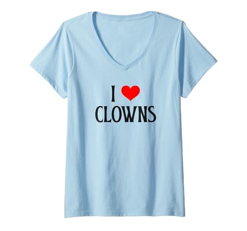 Damen Ich Liebe Clowns Ich Liebe Clowns Halloween Spirit Clown-Liebhaber T-Shirt mit V-Ausschnitt Damen Ich Liebe Clowns Ich Liebe Clowns Halloween Spirit Clown-Liebhaber T-Shirt mit V-Ausschnitt von I love Clowns Scary Halloween Clown lover costume
