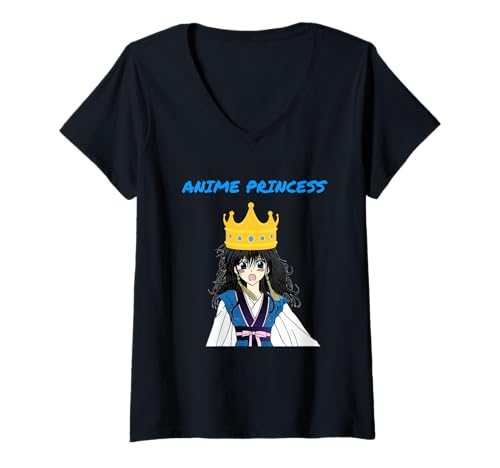 Damen Anime-Prinzessin, Manga-Buch-Fans, Anime-Geschenke, japanische Liebe T-Shirt mit V-Ausschnitt Damen Anime-Prinzessin, Manga-Buch-Fans, Anime-Geschenke, japanische Liebe T-Shirt mit V-Ausschnitt von I love Japan Inc
