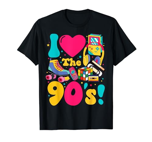 Lustiges Retro-Party-90er-Kostüm mit Aufschrift „I love The 90s“ für Herren und Damen T-Shirt von I love The 90s Funny Retro Party 90's Costume