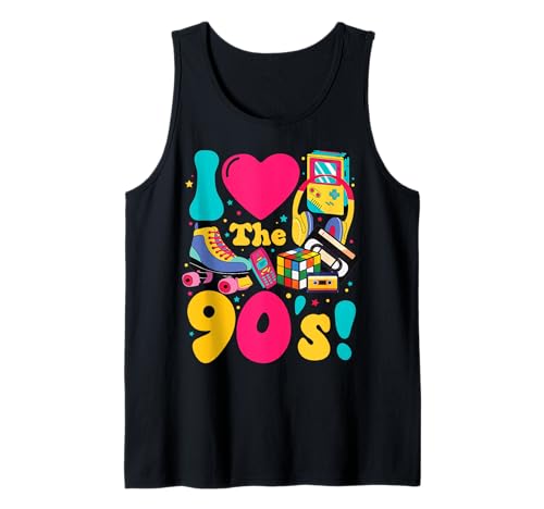Lustiges Retro-Party-Kostüm für Herren und Damen mit Aufschrift „I Love The 90s“ Tank Top von I love The 90s Funny Retro Party 90's Costume