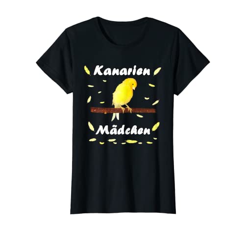 Kanarien Mädchen, gelber Kanarienvogel mit Federn T-Shirt Kanarien Mädchen, gelber Kanarienvogel mit Federn T-Shirt von I love canaries Ich liebe Kanarienvögel Geschenk