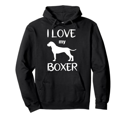 Boxer Hund Hundehalter Hundeliebe Hunde Herren Damen Kinder Pullover Hoodie von I love my Boxer Hundebesitzer Geschenk Geschenke