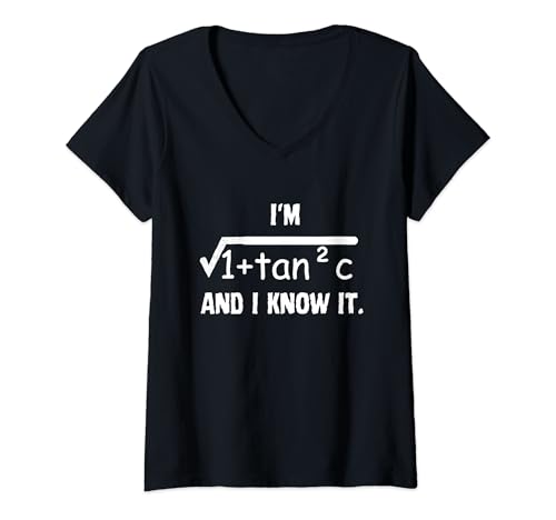 Damen Ich bin Sec C und ich weiß es - ich bin Root 1 Add Tan Square C T-Shirt mit V-Ausschnitt Damen Ich bin Sec C und ich weiß es - ich bin Root 1 Add Tan Square C T-Shirt mit V-Ausschnitt von I’m 1 + Tan 2 C And I Know It New Funny Math