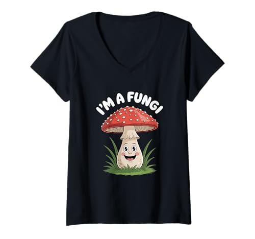 Damen I'm A Fungi Funny Mushrooms Fun Guy Pun Biology T-Shirt mit V-Ausschnitt Damen I'm A Fungi Funny Mushrooms Fun Guy Pun Biology T-Shirt mit V-Ausschnitt von I'm A Fungi Funny Mushrooms Fun Guy