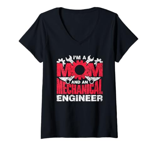 Damen Ich Bin Eine Mutter Und EIN Maschinenbauingenieur Maschbau T-Shirt mit V-Ausschnitt Damen Ich Bin Eine Mutter Und EIN Maschinenbauingenieur Maschbau T-Shirt mit V-Ausschnitt von I'm A Mom And An Studium Mechanical Engineer Mama