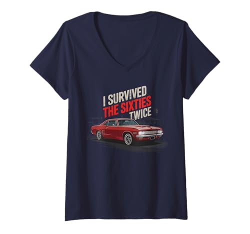 Damen Vintage I SURVIVED SIXTIES ZWEIMAL 70. 60. Geburtstag Papa T-Shirt mit V-Ausschnitt Damen Vintage I SURVIVED SIXTIES ZWEIMAL 70. 60. Geburtstag Papa T-Shirt mit V-Ausschnitt von I'm Classic Father Fabulous Sarcasm Est Since 1960