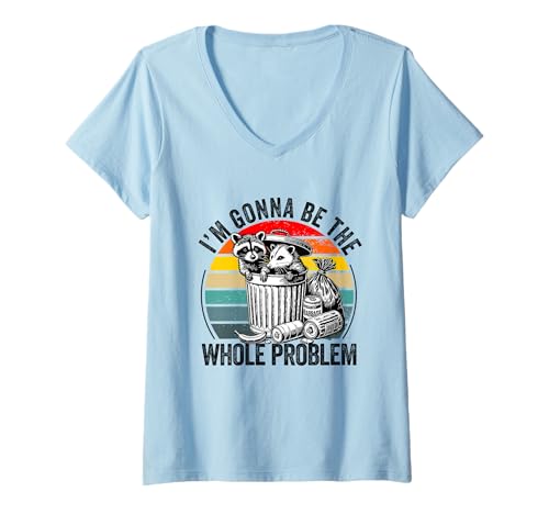 Damen I'm Gonna Be The Whole Problem Lustiger Waschbär T-Shirt mit V-Ausschnitt Damen I'm Gonna Be The Whole Problem Lustiger Waschbär T-Shirt mit V-Ausschnitt von I'm Gonna Be The Whole Problem Funny Raccoon